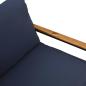 Preview: Bank mit Kissen Grau und Marineblau 115 x 65 x 72 cm Rattan