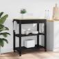 Preview: ARDEBO.de - Küchentrolley MONZA Schwarz 84 x 40 x 88,5 cm Massivholz Kiefer