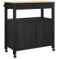Preview: Küchentrolley Uni Schwarz 88,5 x 40 x 48 cm