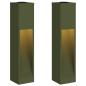 Preview: Solar LED Wegeleuchte 2 pcs Olive Grün Kalt gewalzter Stahl