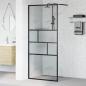 Preview: ARDEBO.de - Walk-in Duschwand Schwarz 80 x 195 x 0,5 cm Glas und Aluminium