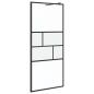 Preview: Walk-in Duschwand Schwarz 80 x 195 x 0,5 cm Glas und Aluminium