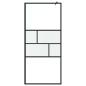 Preview: Walk-in Duschwand Schwarz 80 x 195 x 0,5 cm Glas und Aluminium