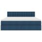 Preview: Bett mit Stauraum und LED Blau 180 x 200 cm Polyester