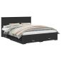 Preview: Bettrahmen mit Kopfteil Schwarz 160 x 200 cm Holzwerkstoff
