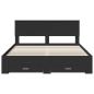 Preview: Bettrahmen mit Kopfteil Schwarz 160 x 200 cm Holzwerkstoff