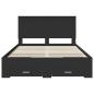 Preview: Bettrahmen mit Kopfteil Schwarz 140 x 190 cm Holzwerkstoff