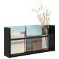 Preview: Magazinregal Schwarz Eichen-Optik 60 x 12 x 30 cm Holzwerkstoff