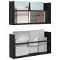 Preview: Magazinregal 2 pcs Schwarz Eichen-Optik 60 x 12 x 30 cm