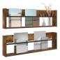 Preview: Magazinregal mit Regal 2 pcs Geräucherte Eiche 100 x 12 x 30 cm