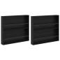 Preview: ARDEBO.de - Magazinregal 2 pcs Schwarz Eichen-Optik 80 x 12 x 70 cm