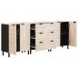 Preview: Sideboard Weiße gewaschene Oberfläche Massivholz Mango