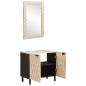 Preview: Badezimmer Sets Weiße gewaschene Oberfläche Massivholz Mango