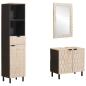 Preview: Badezimmer Sets 3 stk. Weiße gewaschene Oberfläche