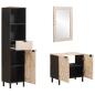 Preview: Badezimmer Sets 3 stk. Weiße gewaschene Oberfläche