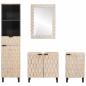 Preview: Badezimmer Sets Weiße gewaschene Oberfläche Massivholz Mango