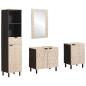 Preview: Badezimmer Sets Weiße gewaschene Oberfläche Massivholz Mango