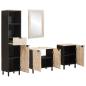 Preview: Badezimmer Sets Weiße gewaschene Oberfläche Massivholz Mango