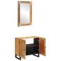 Preview: Badezimmer Sets mit Speicher mit Tür Natur Massivholz Mango