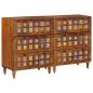 Preview: ARDEBO.de - Sideboard 2 pcs Walnuss 60 x 33,5 x 75 cm Massivholz Mango