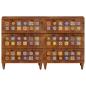 Preview: Sideboard 2 pcs Walnuss 60 x 33,5 x 75 cm Massivholz Mango