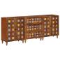Preview: ARDEBO.de - Sideboard 3 pcs Walnuss Massivholz Mango