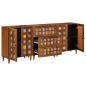 Preview: Sideboard 3 pcs Walnuss Massivholz Mango