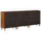 Preview: Sideboard 3 pcs Walnuss Massivholz Mango