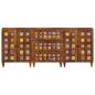 Preview: Sideboard 3 pcs Walnuss Massivholz Mango