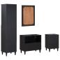 Preview: Badezimmerschrank-Set mit Schubladen 4 pcs Massivholz Mango