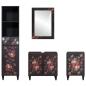Preview: Badezimmerschrank-Set mit Schubladen 4 pcs Massivholz Mango