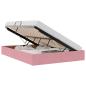 Preview: Aufbewahrungsbett mit Matratze Rosa 140 x 200 cm Samt