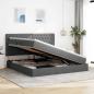 Preview: Aufbewahrungsbett mit Matratze Dunkelgrau 200 x 200 cm Stoff