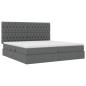 Preview: Aufbewahrungsbett mit Matratze Dunkelgrau 200 x 200 cm Stoff