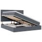 Preview: Aufbewahrungsbett mit Matratze Dunkelgrau 180 x 200 cm Samt