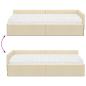 Preview: Eckbettgestell mit Matratze Sonstiges 2 pcs Creme Stoff