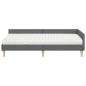 Preview: Eckbettgestell mit Matratze 2 stk. Dunkelgrau 90 x 190 cm Stoff