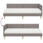 Preview: ARDEBO.de - Eckbettgestell mit Matratze Sonstiges 2 pcs Taupe Stoff