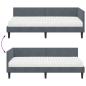 Preview: Eckbettgestell mit Matratze Sonstiges 2 pcs Grau Samt