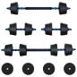 Preview: 2-in-1 Hantelset Schwarz und Blau 121 x 19,5 x 19,5 cm