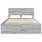 Preview: ARDEBO.de - Bettrahmen Graues Sonoma 150 x 200 cm Holzwerkstoff