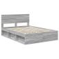 Preview: Bettrahmen Graues Sonoma 150 x 200 cm Holzwerkstoff