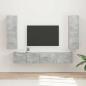 Preview: ARDEBO.de - TV-Schrankset Wandmontiert 3 pcs Beton Grau Holzwerkstoff