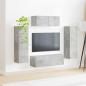 Preview: TV-Schrankset Wandmontiert 3 pcs Beton Grau Holzwerkstoff