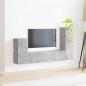 Preview: TV-Schrankset Wandmontiert 3 pcs Beton Grau Holzwerkstoff