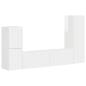 Preview: TV-Schrankset Wandmontiert 4 pcs Hochglanz Weiß Holzwerkstoff