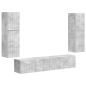 Preview: TV-Schrankset Wandmontiert 4 pcs Beton Grau Holzwerkstoff