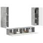 Preview: TV-Schrankset Wandmontiert 4 pcs Beton Grau Holzwerkstoff