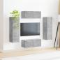 Preview: TV-Schrankset Wandmontiert 4 pcs Beton Grau Holzwerkstoff