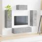 Preview: TV-Schrankset Wandmontiert 4 pcs Beton Grau Holzwerkstoff